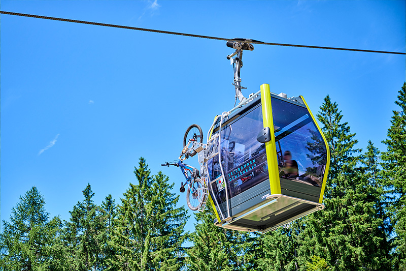 Gondel der Ochsenkopf-Seilbahn für den Bike-Transport